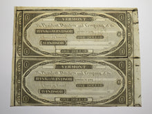 Load image into Gallery viewer, $1 18__ Windsor Vermont VT Obsolete Currency Uncut Bank Sheet Notes Uncirculated