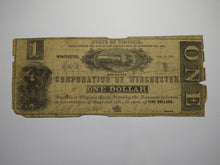 Load image into Gallery viewer, $1 1861 Winchester Virginia VA Obsolete Currency Bank Note Bill Corp. of Win.