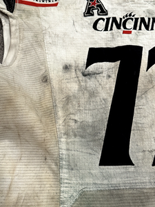 2022 James Tunstall Cincinnati Bearcats Fenway Bowl Game Used Worn NCAA Jersey