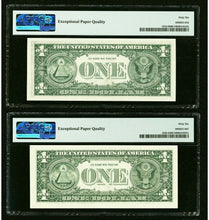 Load image into Gallery viewer, 2 $1 1977 &amp; 2003 Matching Radar Serial Numbers Federal Reserve Bank Note Bills 