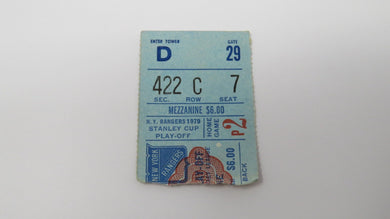 April 20, 1979 New York Rangers V Philadelphia Flyers Playoff Hockey Ticket Stub