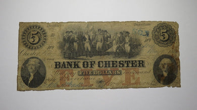 $5 1856 Chester South Carolina SC Obsolete Currency Bank Note Bill! Five Dollars