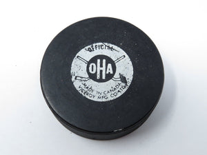 Vintage Bowmanville Eagles Game Used OHA Official Viceroy Hockey Puck Ontario