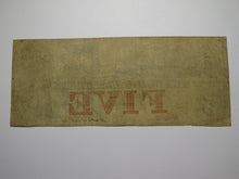 Load image into Gallery viewer, $5 1851 Boston Massachusetts MA Obsolete Currency Bank Note Bill Cochituate Bank