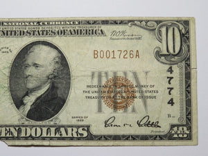$10 1929 Ipswich Massachusetts MA National Currency Bank Note Bill Ch #4774 RARE