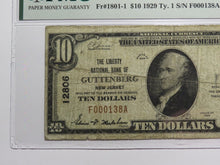 Load image into Gallery viewer, $10 1929 Guttenberg New Jersey NJ National Currency Bank Note Bill Ch #12806 F15