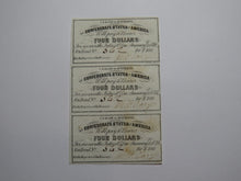 Load image into Gallery viewer, $4 1861 Confederate Bond Coupon Certificate Uncut Sheet Currency Bank Note Bill
