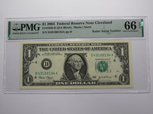 Load image into Gallery viewer, $1 2003 Radar Serial Number Federal Reserve Currency Bank Note Bill PMG UNC66EPQ