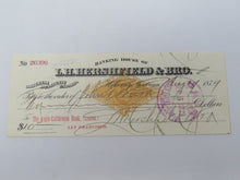 Load image into Gallery viewer, $10 1879 Helena Montana Obsolete Currency Bank Note Check L.H. Hershfield &amp; Bro.