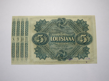 Load image into Gallery viewer, $5 1875 State of Louisiana Baby Bond Obsolete Currency Bank Note Bill UNC++