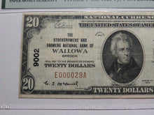 Load image into Gallery viewer, $20 1929 Wallowa Oregon OR National Currency Bank Note Bill Ch. #9002 VF25 PMG