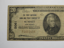Load image into Gallery viewer, $20 1929 Summit New Jersey NJ National Currency Bank Note Bill Ch. #5061 RARE
