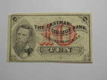 Load image into Gallery viewer, $.10 1870's Poughkeepsie New York Obsolete Currency Note Eastman College