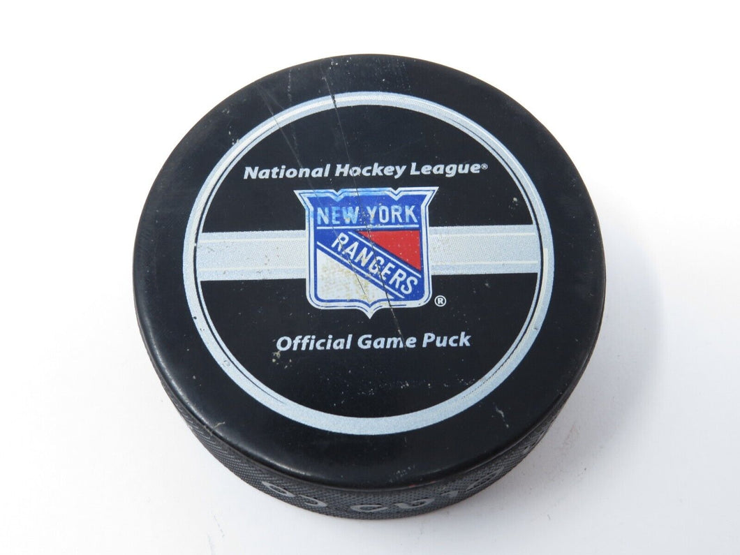 2007-08 New York Rangers NHL Game Used Sher-Wood Official Hockey Puck NYR