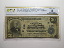 Load image into Gallery viewer, $20 1902 Clearfield Pennsylvania National Currency Bank Note Bill #855 F15 PCGS