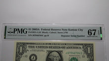 Load image into Gallery viewer, $1 2003A Repeater Serial Number Federal Reserve Currency Bank Note Bill UNC67EPQ