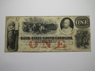 $1 1862 Charleston South Carolina SC Obsolete Currency Bank Note Bill Bank of SC