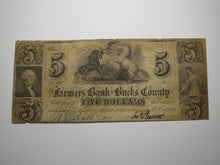 Load image into Gallery viewer, $5 1841 Bristol Pennsylvania PA Obsolete Currency Bank Note Bill Bucks County!