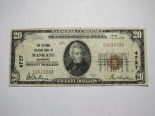 Load image into Gallery viewer, $20 1929 Mankato Minnesota MN National Currency Bank Note Bill Ch. #4727 VF