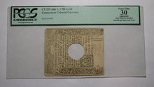 Load image into Gallery viewer, 1780 1 Shilling 6 Pence Connecticut CT Colonial Currency Note Bill PCGS VF30