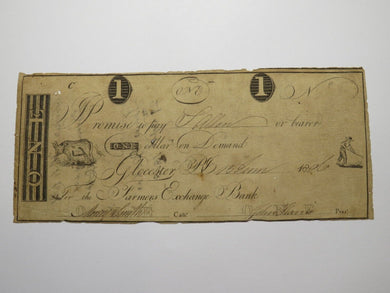 $1 1806 Gloucester Rhode Island Obsolete Currency Note Farmers Exchange Bank