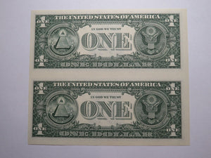 $1 2017 Uncut New York BEP Uncirculated Currency Sheet 2 Federal Reserve Notes