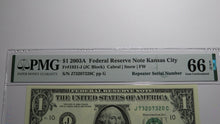 Load image into Gallery viewer, $1 2003A Repeater Serial Number Federal Reserve Currency Bank Note Bill UNC66EPQ