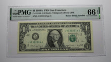 Load image into Gallery viewer, $1 1988 Radar Serial Number Federal Reserve Currency Bank Note Bill PMG UNC66EPQ