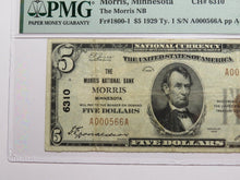 Load image into Gallery viewer, $5 1929 Morris Minnesota MN National Currency Bank Note Bill Ch. #6310 VF25 PMG