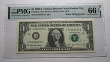 Load image into Gallery viewer, $1 2003 Radar Serial Number Federal Reserve Currency Bank Note Bill PMG UNC66EPQ