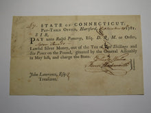 Load image into Gallery viewer, 1781 Connecticut Pay Table Office Colonial Currency Note Bill! Wadsworth/Wales