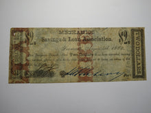 Load image into Gallery viewer, $2 1862 Savannah Georgia GA Obsolete Currency Bank Note Bill! Savings and Loan