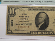 Load image into Gallery viewer, $10 1929 Hecla South Dakota SD National Currency Bank Note Bill Ch. #9679 PMG 15