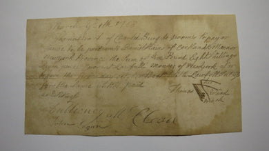 1768 Promissory Note Payable in New York Colonial Currency Note Charles Burg