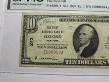 Load image into Gallery viewer, $10 1929 Oxford New York National Currency Bank Note Bill Ch. #273 VF25 PMG