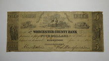 Load image into Gallery viewer, $5 1850 Blackstone Massachusetts Obsolete Currency Bank Note Bill Worcester Cty