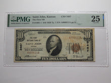 Load image into Gallery viewer, $10 1929 Saint John Kansas National Currency Bank Note Bill #3467 VF25 PMG St.