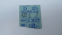 Load image into Gallery viewer, October 20, 1971 New York Rangers Vs. Chicago Blackhawks Hockey Ticket Stub