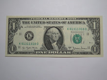 Load image into Gallery viewer, $1 1977 Radar Serial Number Federal Reserve Currency Bank Note Bill UNC 01311310