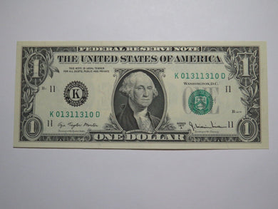 $1 1977 Radar Serial Number Federal Reserve Currency Bank Note Bill UNC 01311310