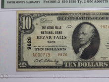 Load image into Gallery viewer, $10 1929 Kezar Falls Maine National Currency Bank Note Bill Ch. #9826 VF30 PMG