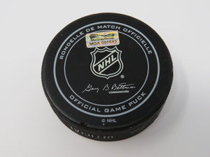 2015-16 Jack Johnson Columbus Blue Jackets NHL Game Used Goal Puck -Johansen Ast