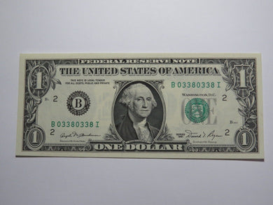 $1 1981 Repeater Serial Number Federal Reserve Currency Bank Note Bill UNC+ 0338