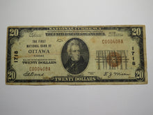 Load image into Gallery viewer, $20 1929 Ottawa Kansas KS National Currency Bank Note Bill Charter #1718 FINE