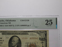 Load image into Gallery viewer, $10 1929 Apache Oklahoma OK National Currency Bank Note Bill #12120 VF25 PMG