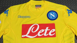 2015-16 Pepe Reina Napoli Match Used Worn Serie A Soccer Shirt! Game Jersey