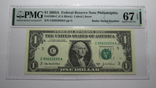 Load image into Gallery viewer, $1 2003 Radar Serial Number Federal Reserve Currency Bank Note Bill PMG UNC67EPQ