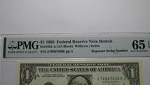 Load image into Gallery viewer, $1 1995 Repeater Serial Number Federal Reserve Currency Bank Note Bill UNC65EPQ