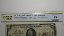 Load image into Gallery viewer, $20 1929 Thief River Falls Minnesota National Currency Bank Note Bill #5894 PCGS