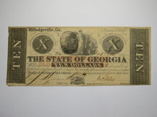 Load image into Gallery viewer, $10 1862 Milledgeville Georgia Obsolete Currency Bank Note Bill State of GA VF